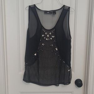 Bke Boutique sheer beaded tank